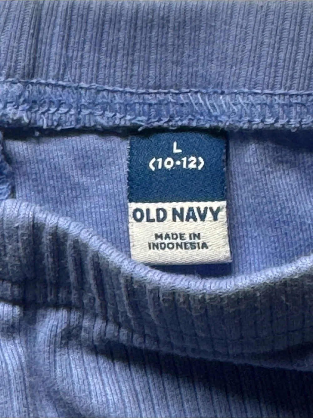 Old Navy Girls Ribbed Leggings Blue Lettuce Hem Size L 10-12